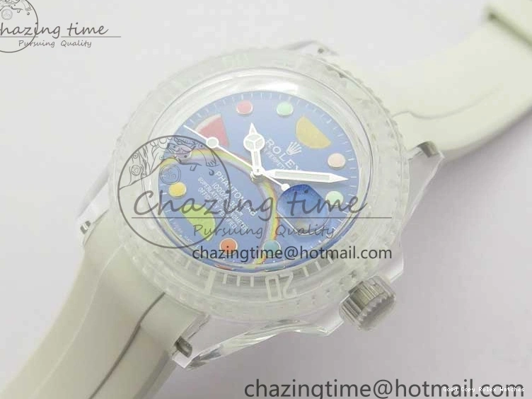 AAA Replica Watches Strap Fruit 3AF FreshLook 2620 Blue Submariner Phantomlab Rubber Transparent Dial Best Edition VR on White 1219